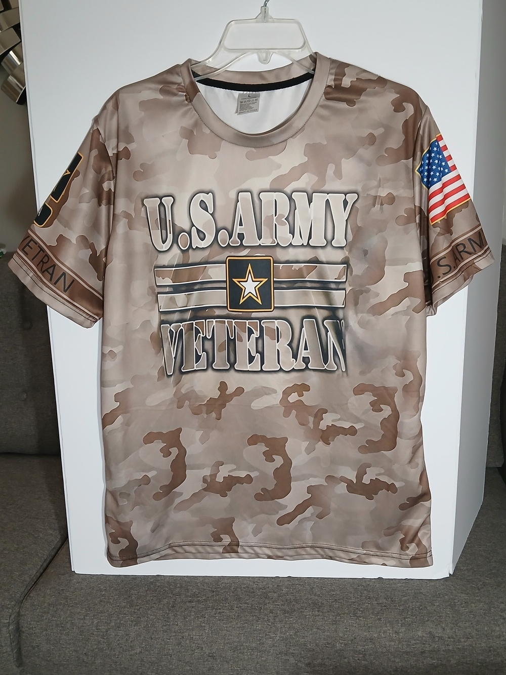 U.S. Army Veteran Short Sleeve Shirt - Desert Camo